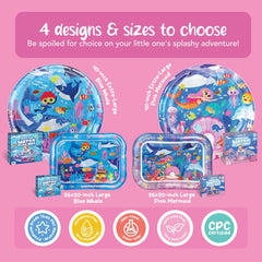 KooKooBaby Water Tummy Time Mat colors closeup highlights vibrant hues for visual stimulation.
