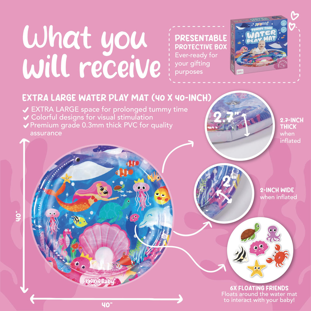 KooKooBaby Water Tummy Time Mat gift-ready packaging ideal baby gift.