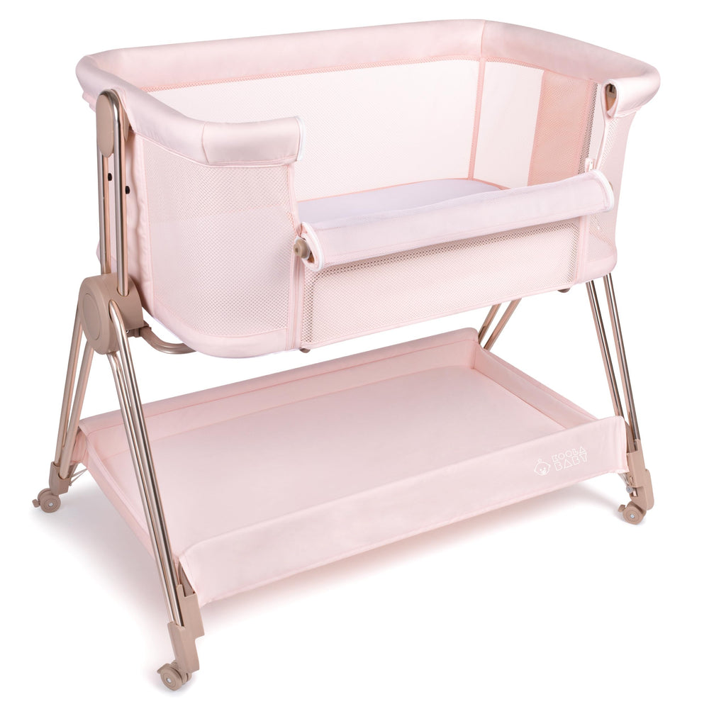 KOOLABABY pink fabric detail highlighting cozy, inviting look.