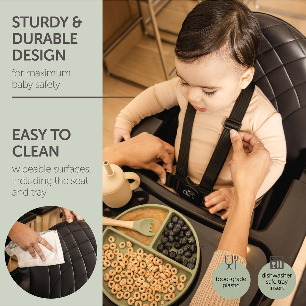 KOOLABABY convertible high chair adjustable height adapts to table and child