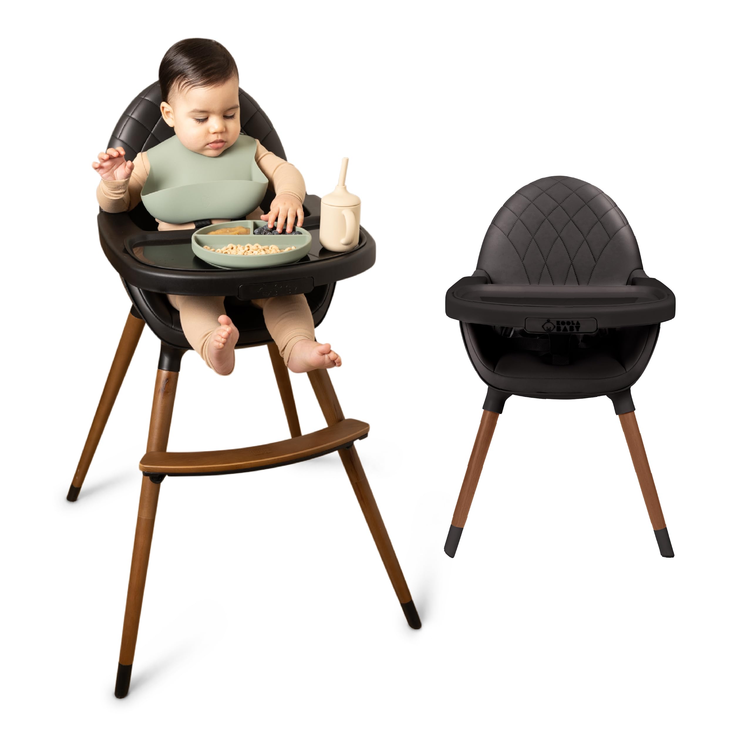 KOOLABABY convertible high chair BPA-free plastic contributes safe easy-to-clean components