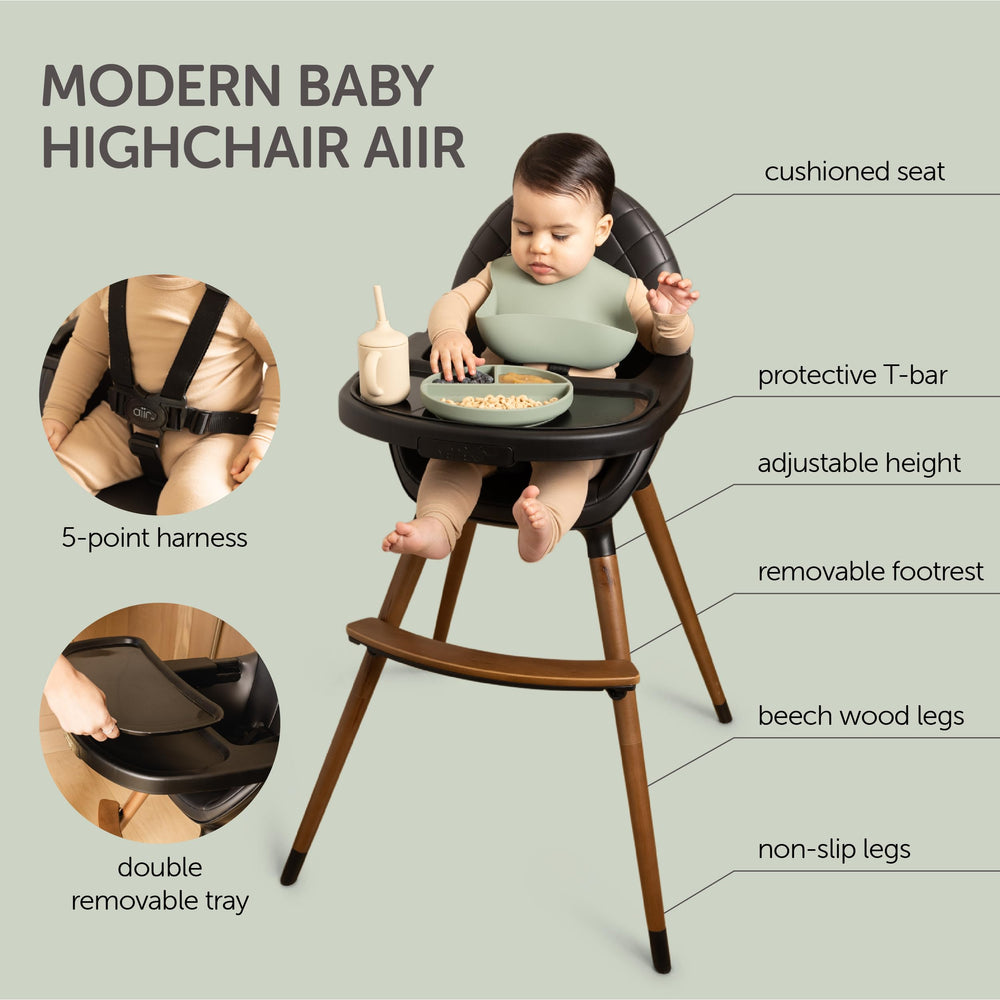 KOOLABABY convertible high chair dishwasher-safe tray enables easy cleanup after meals