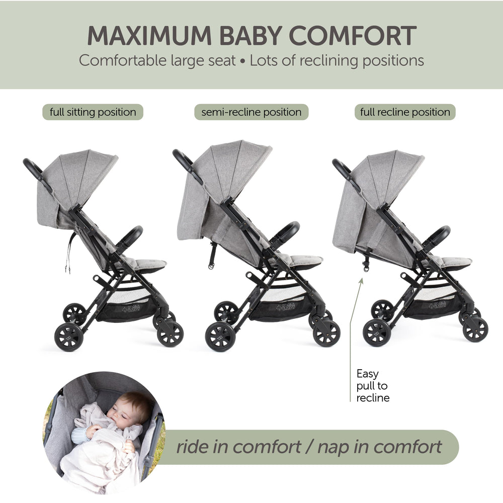 KOOLABABY grey stroller in use during a park stroll.