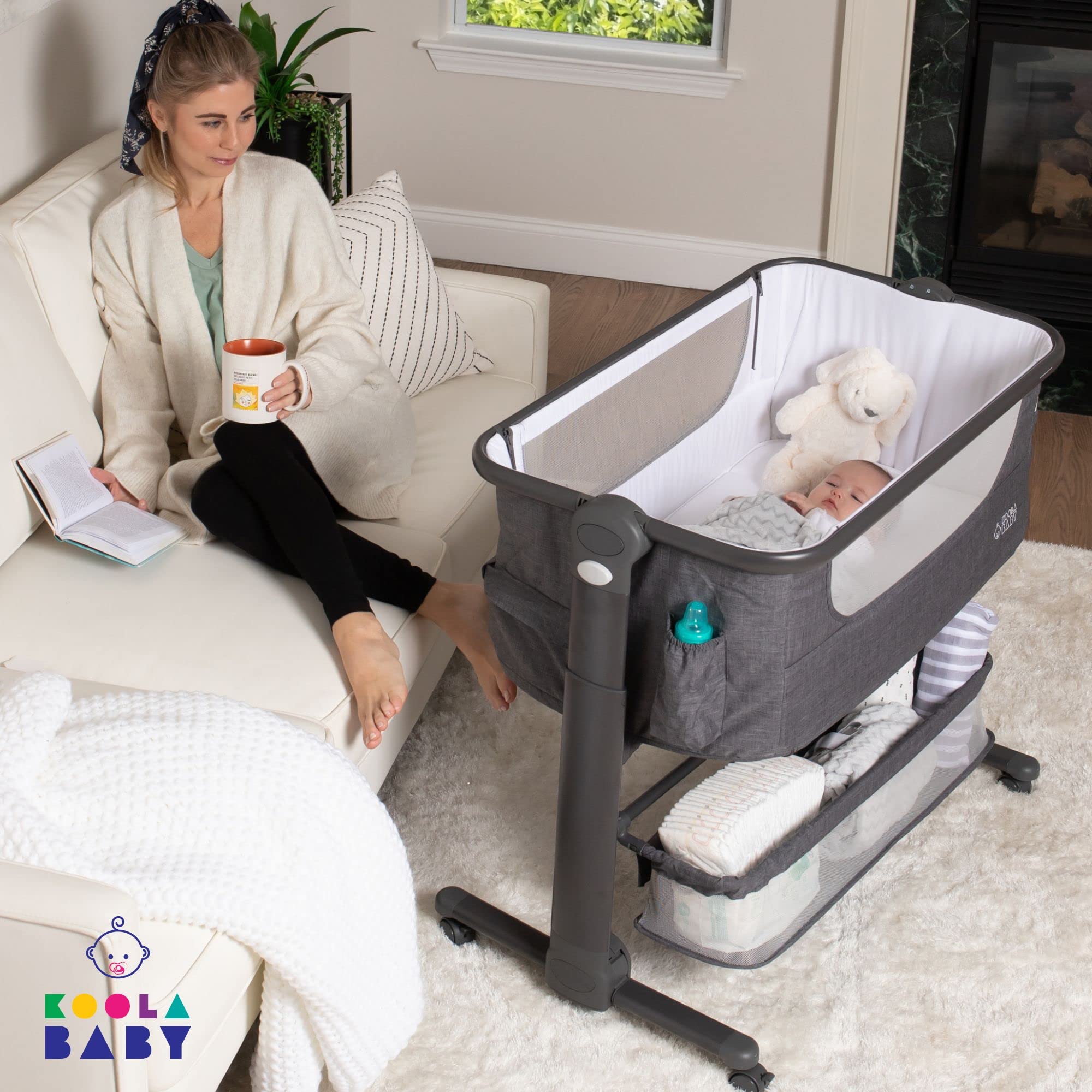 KoolerThings 4-wheel mobility bassinet moves room to room with ease