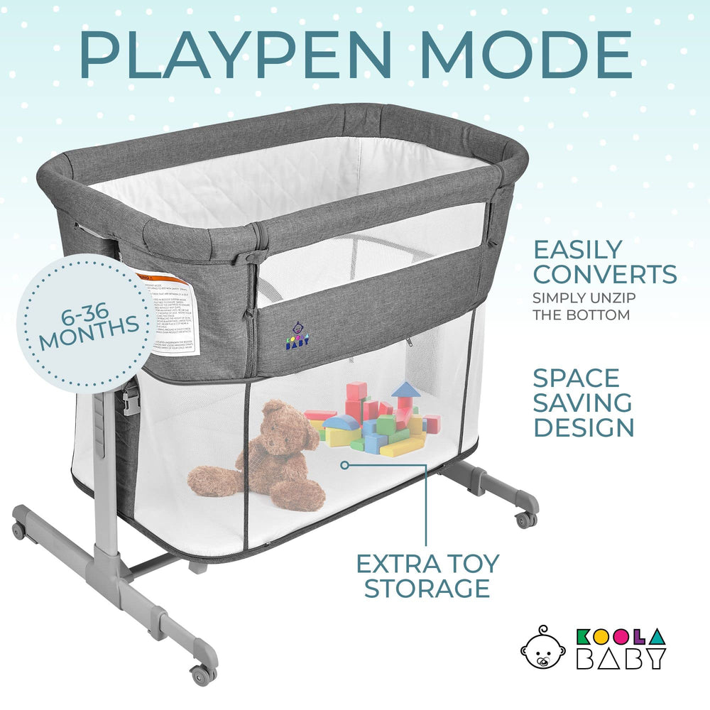 KoolerThings baby bassinet wheels with brakes enable smooth movement and secure stopping