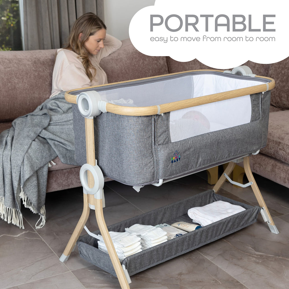 KoolerThings KoolaBaby grey-wood look blends with nursery decor.