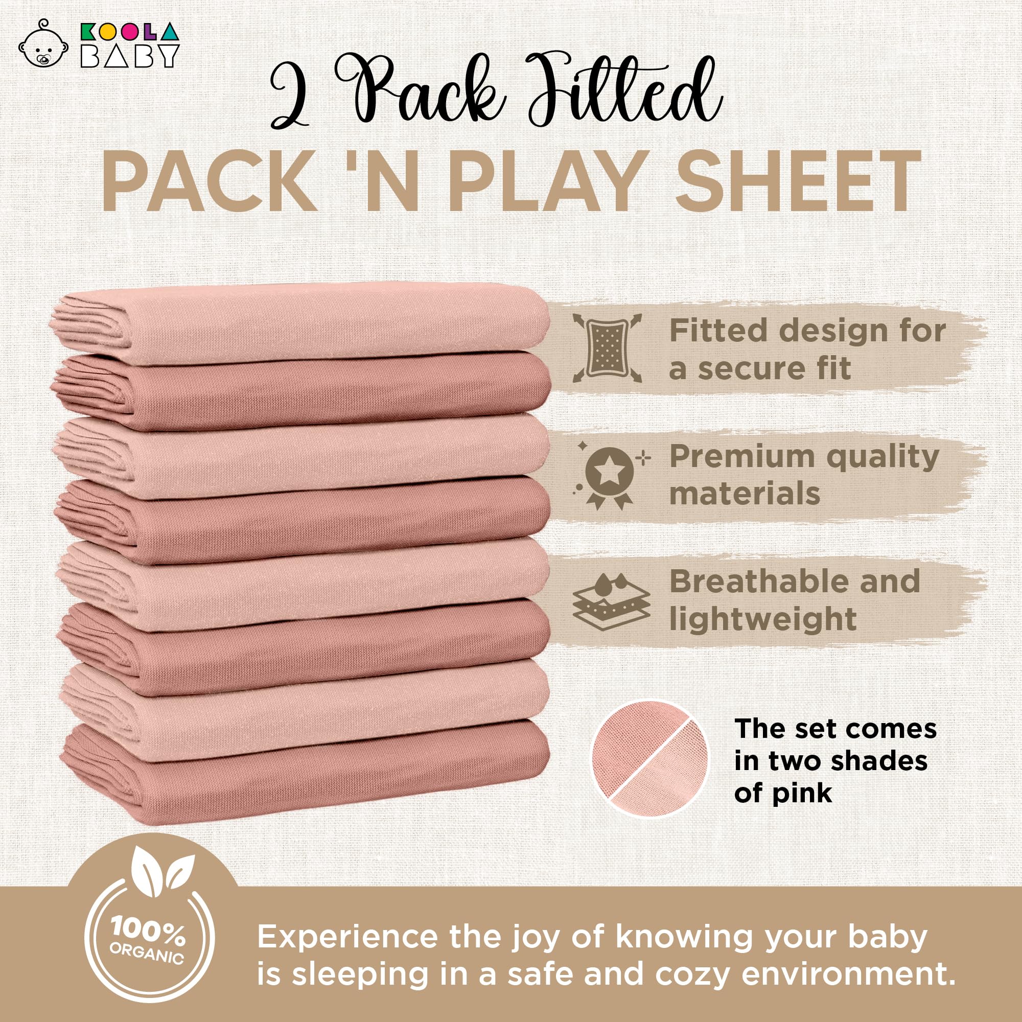 KoolerThings soft jersey cotton playard sheet close-up showing breathable fabric
