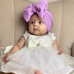 Koolgil 8-inch lavender headband, soft nylon, top view for photography sessions.
