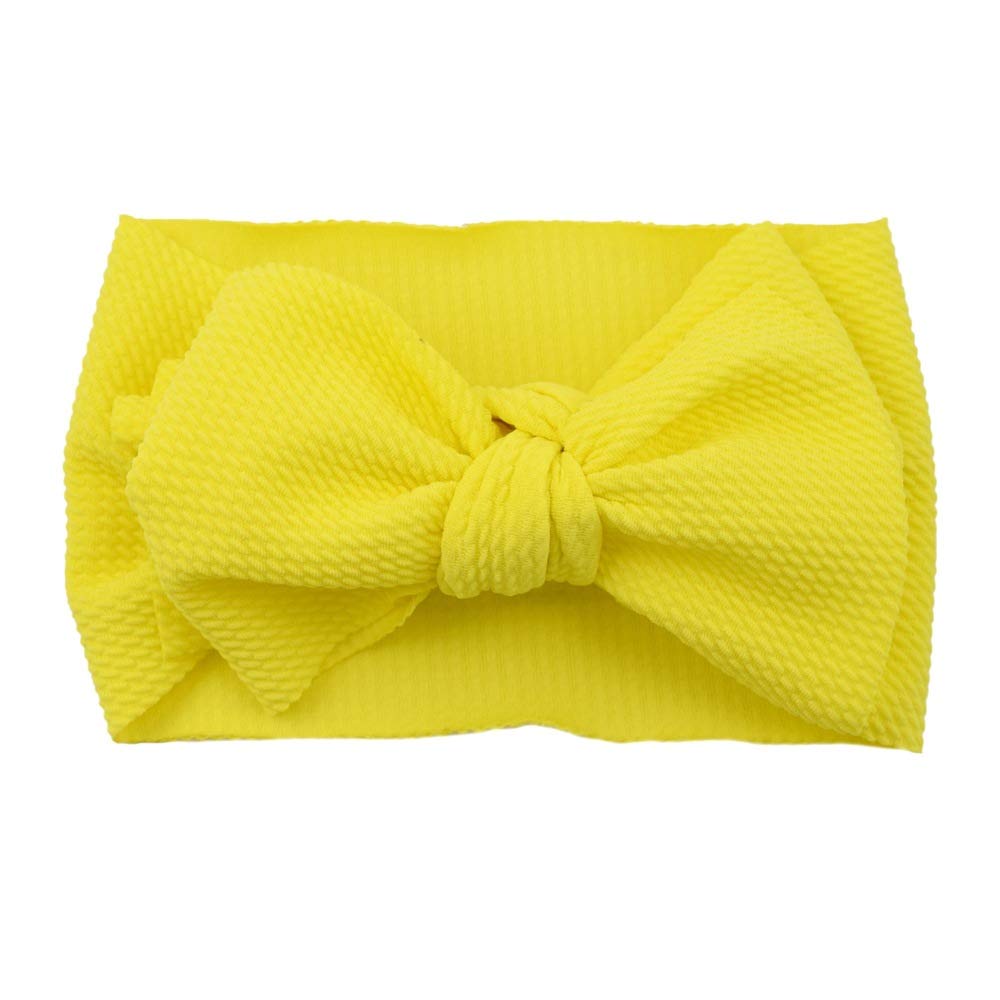 Koolgil baby girl 8in soft bow headband yellow, ideal for cute photoshoots and parties.