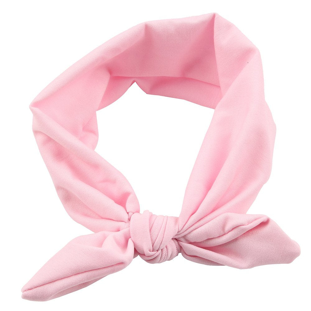 Koolgil Baby Girl Bow Headband pink front view for everyday wear and family photos.