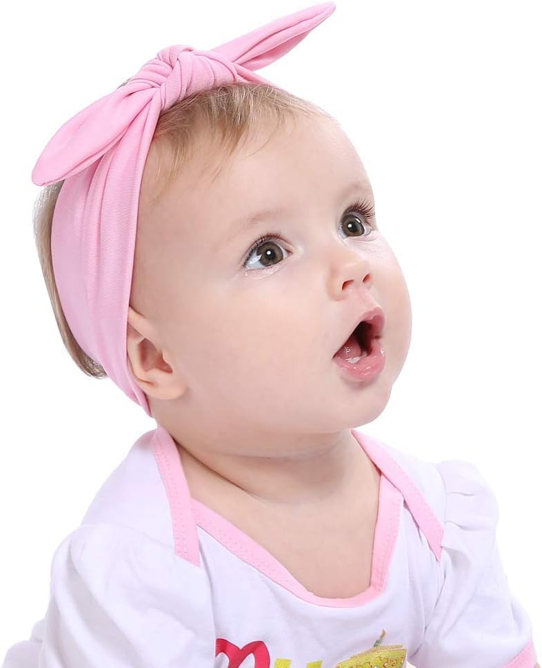 Koolgil Bow Headband rabbit detail pink, soft elastic for comfy cute outfits during outings.