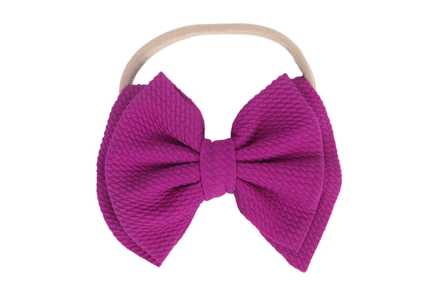 Koolgil baby girl headband 5in soft double bow purple enhances photoshoots