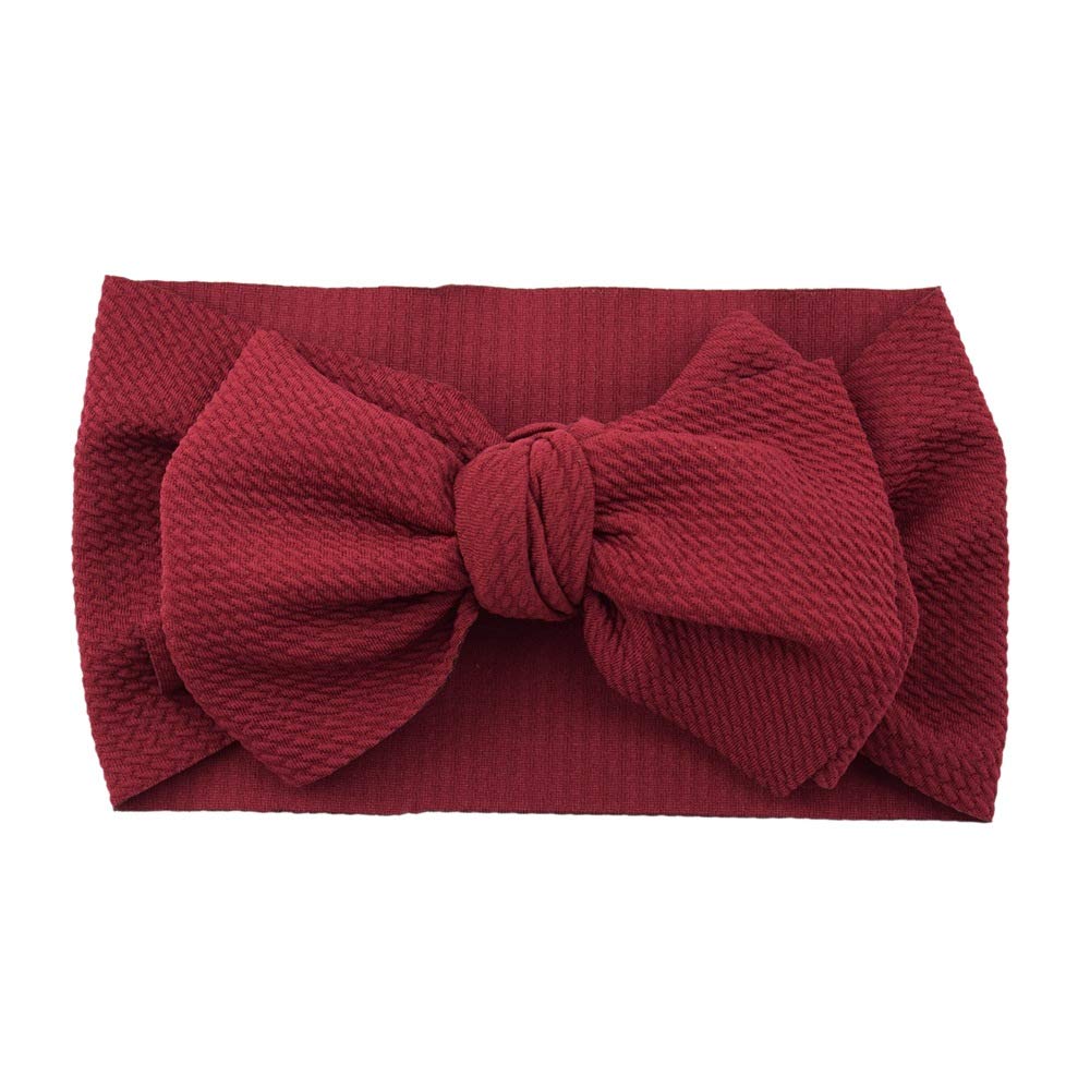 Koolgil baby girl's 8in soft bow headband burgundy for photography-ready styling