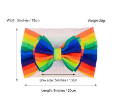 Koolgil baby headband 8-inch bow, side view shows elastic fit and soft nylon.