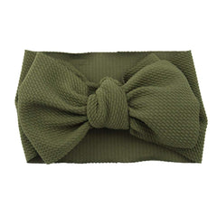 Koolgil baby headband army green big bow front view for adorable photo moments.