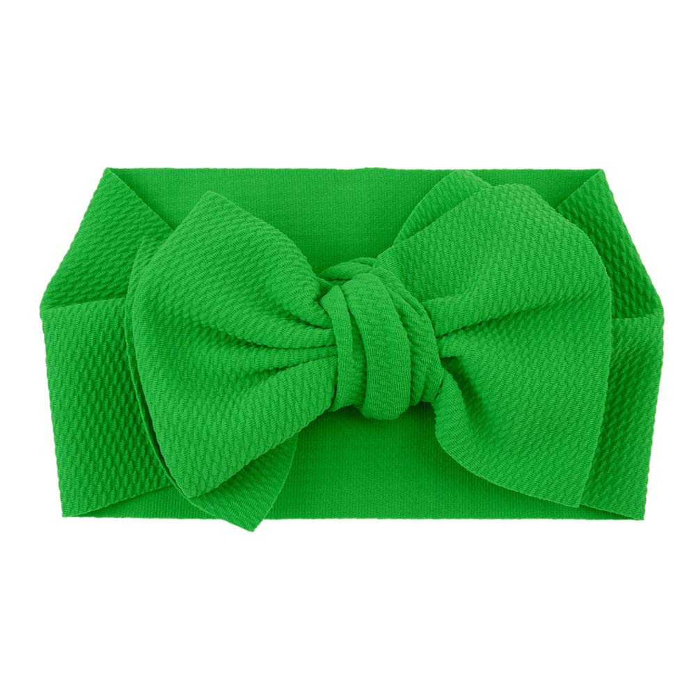Koolgil baby headband in green with a big bow for cute photos and party looks.