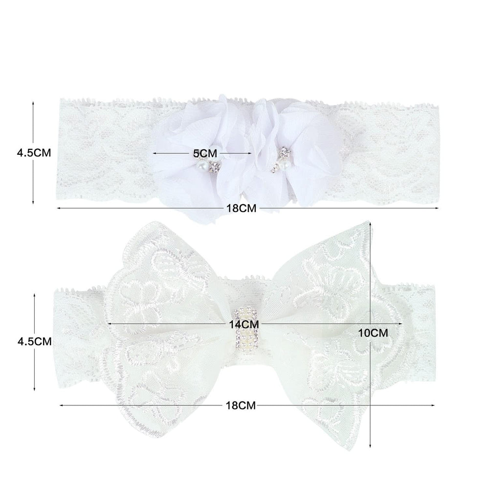 Koolgil lace bow headband on side view for party outfits.