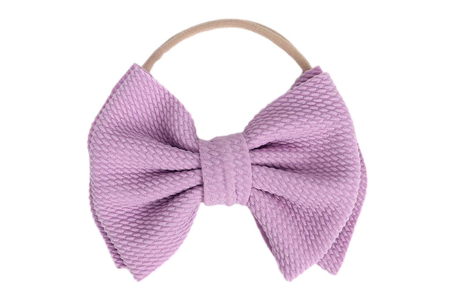 Koolgil baby headband lavender with double bow, ideal for photo sessions.