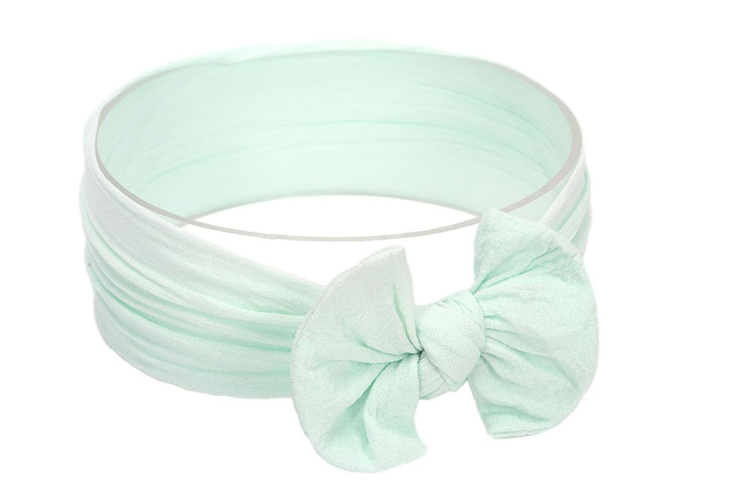 Koolgil Baby Headband mint-green front view highlights soft elastic comfort