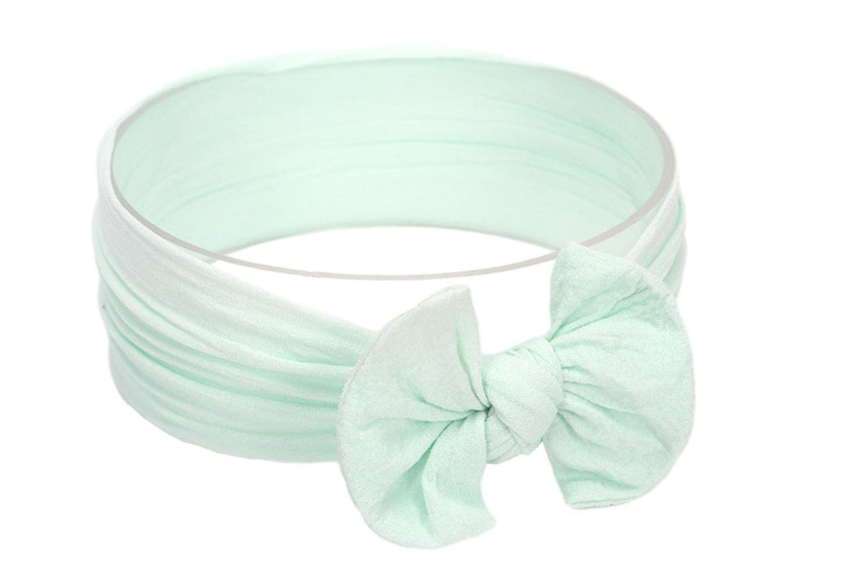 Koolgil Baby Headband mint-green front view highlights soft elastic comfort