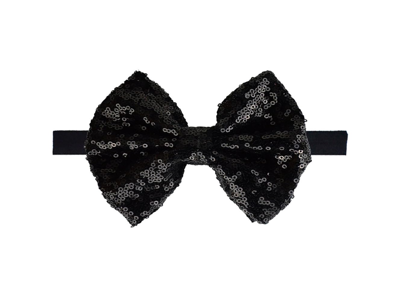 Koolgil bowknot headband with sequins in black, ideal for photo shoots