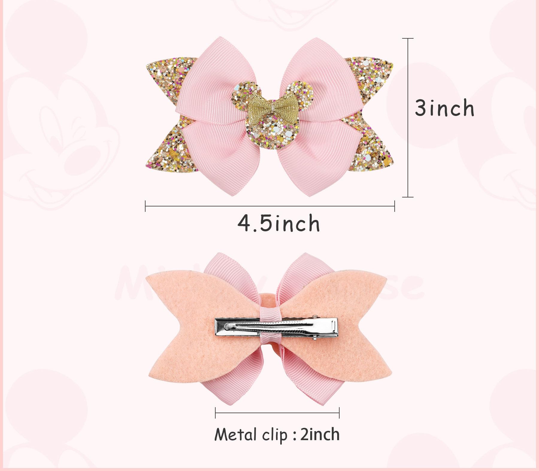 Koolgil glitter ribbon hair clip in sky blue, lightweight shimmer for party looks.