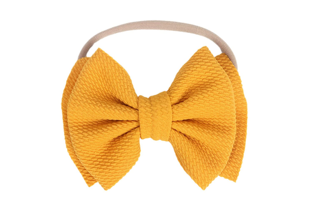 Koolgil Ginger double-bow nylon headband for adorable baby photography outfits.