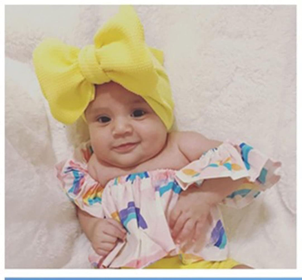 Koolgil soft knot headband yellow, photogenic accessory for baby photos and family portraits.
