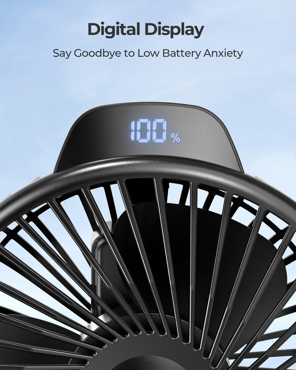 Koonie portable fan clips securely to stroller, crib, or car seat.