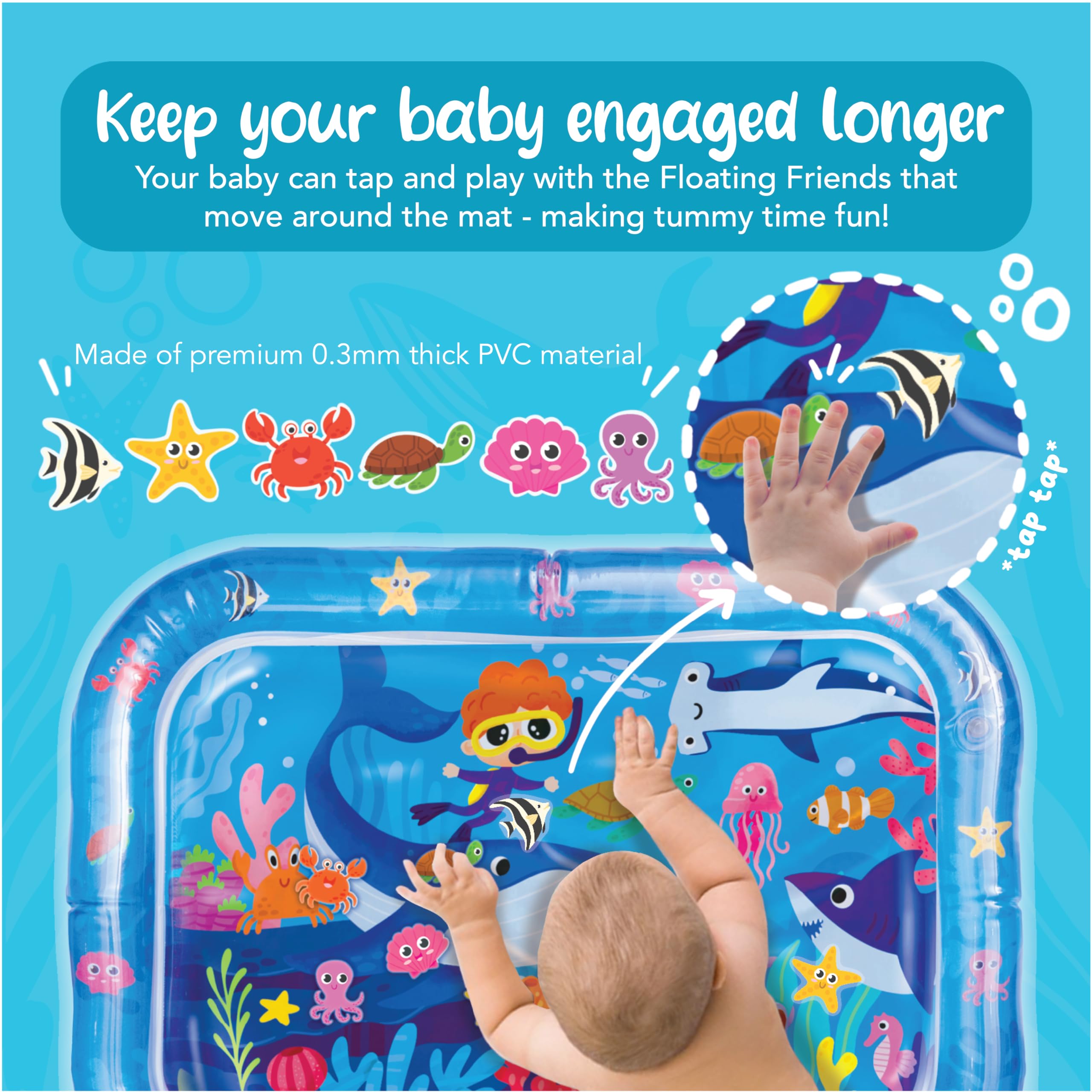 KooKooBaby tummy time mat features vibrant designs aiding early motor skill exploration.