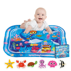 KooKooBaby water tummy time mat large pool view for extended tummy time play and exploration.