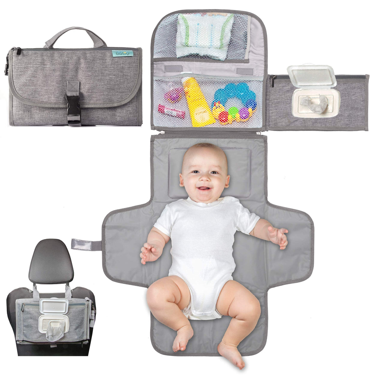 Kopi Baby portable changing pad folded for travel convenience and space saving