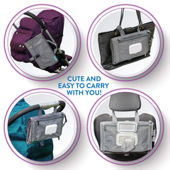 Kopi Baby changing pad with wipes pocket open for easy access