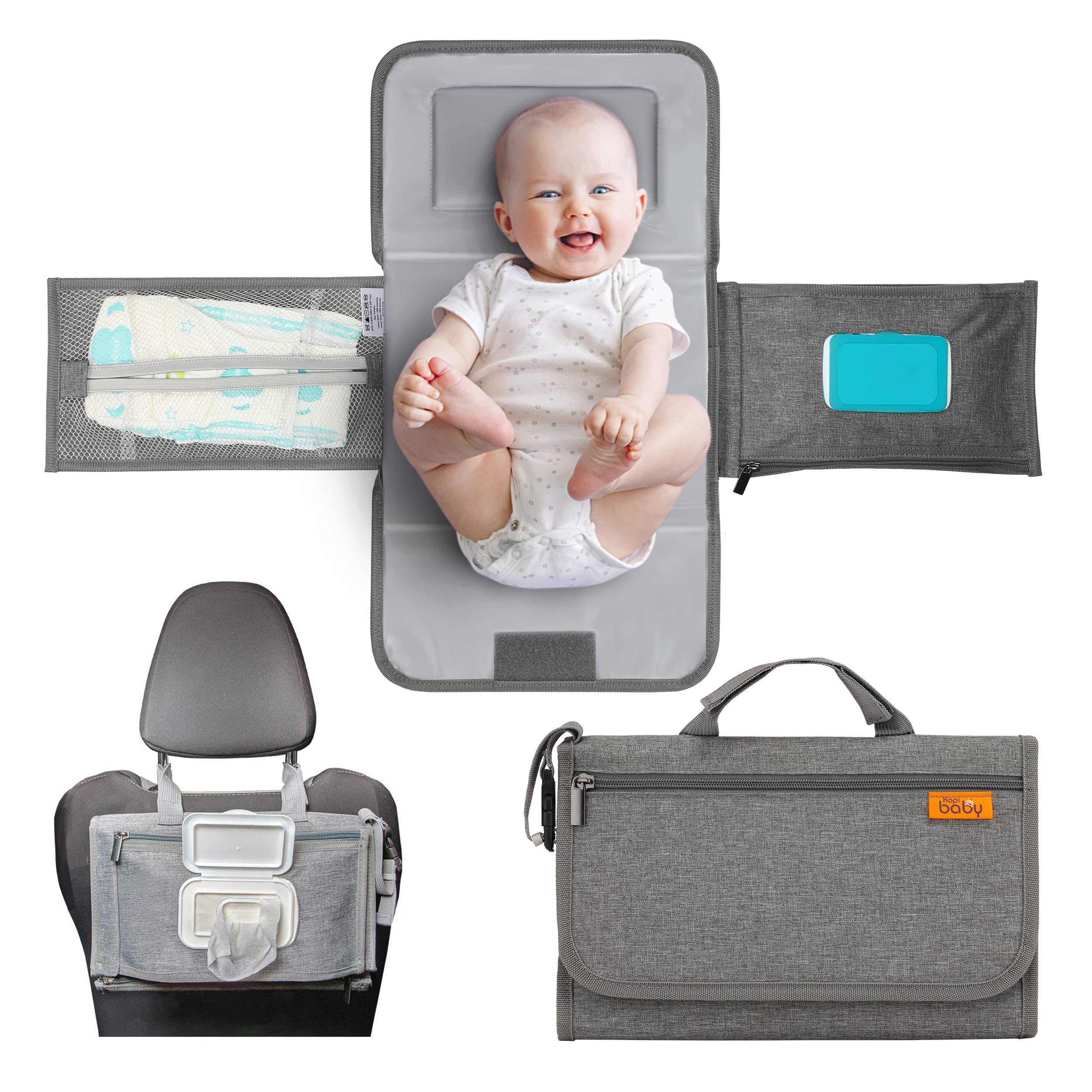 Kopi Baby portable diaper changing pad folded for easy travel and storage.