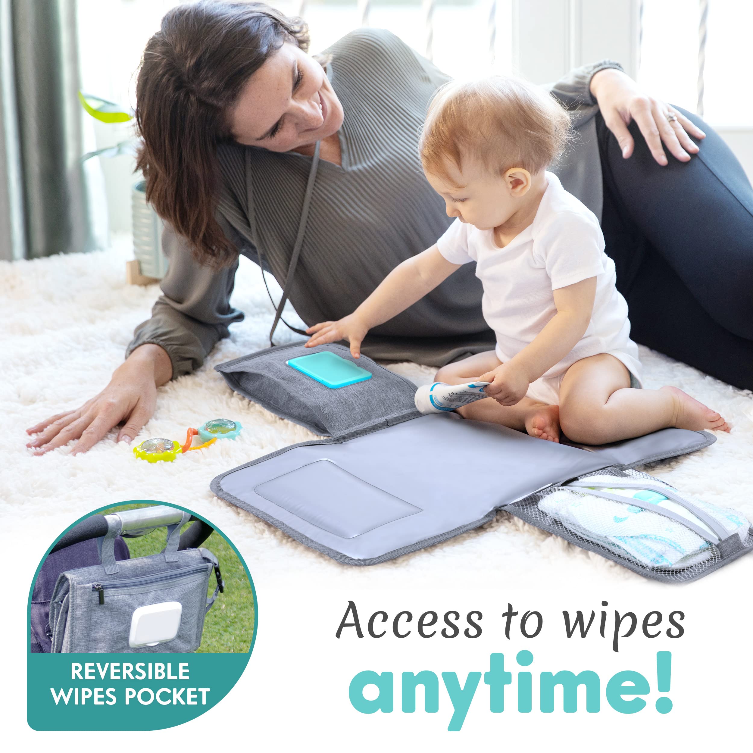 Kopi Baby pad with front zip pocket for essentials.