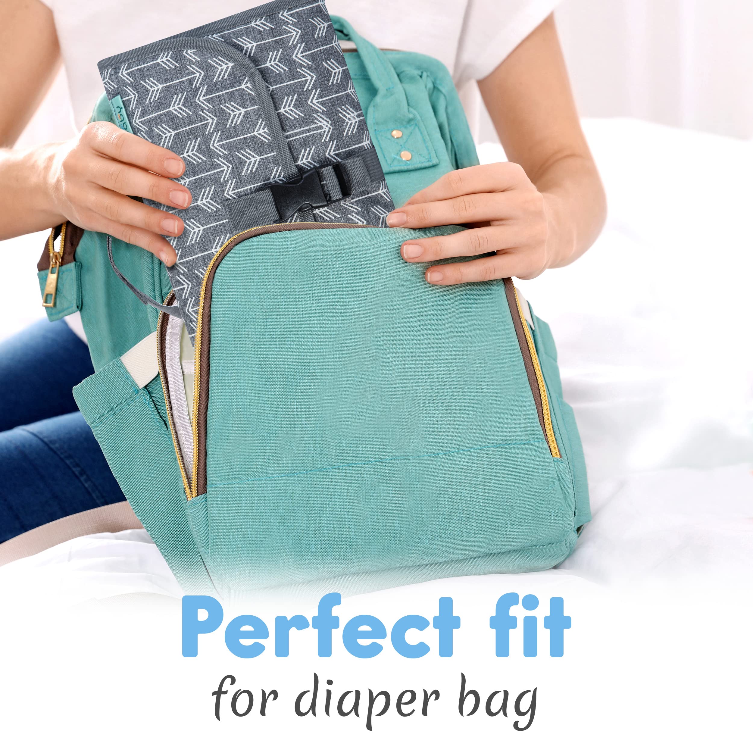 Kopi Baby diaper pad storage pockets keep essentials neatly organized during outings.