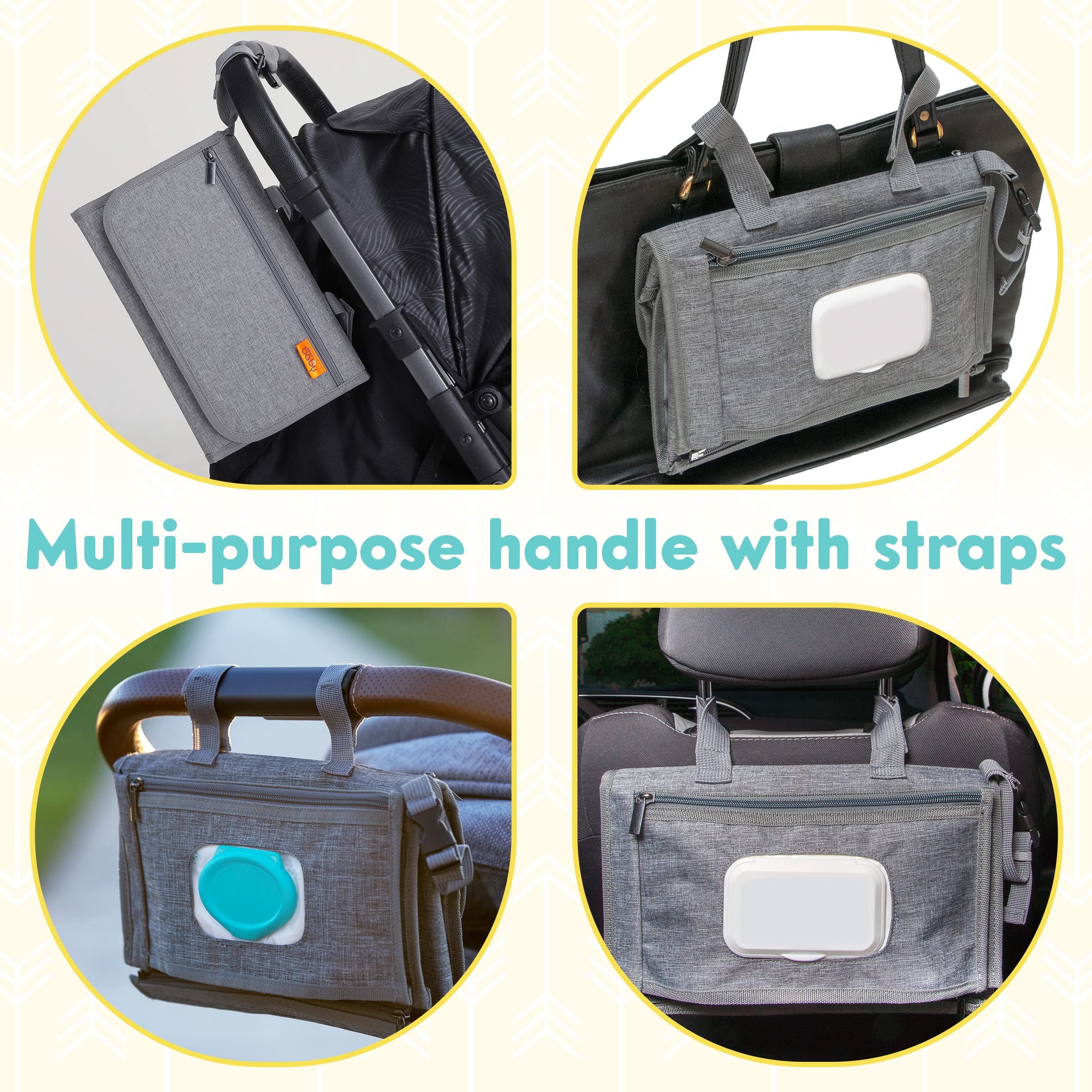 Kopi Baby pad showing wipes pocket for quick access.