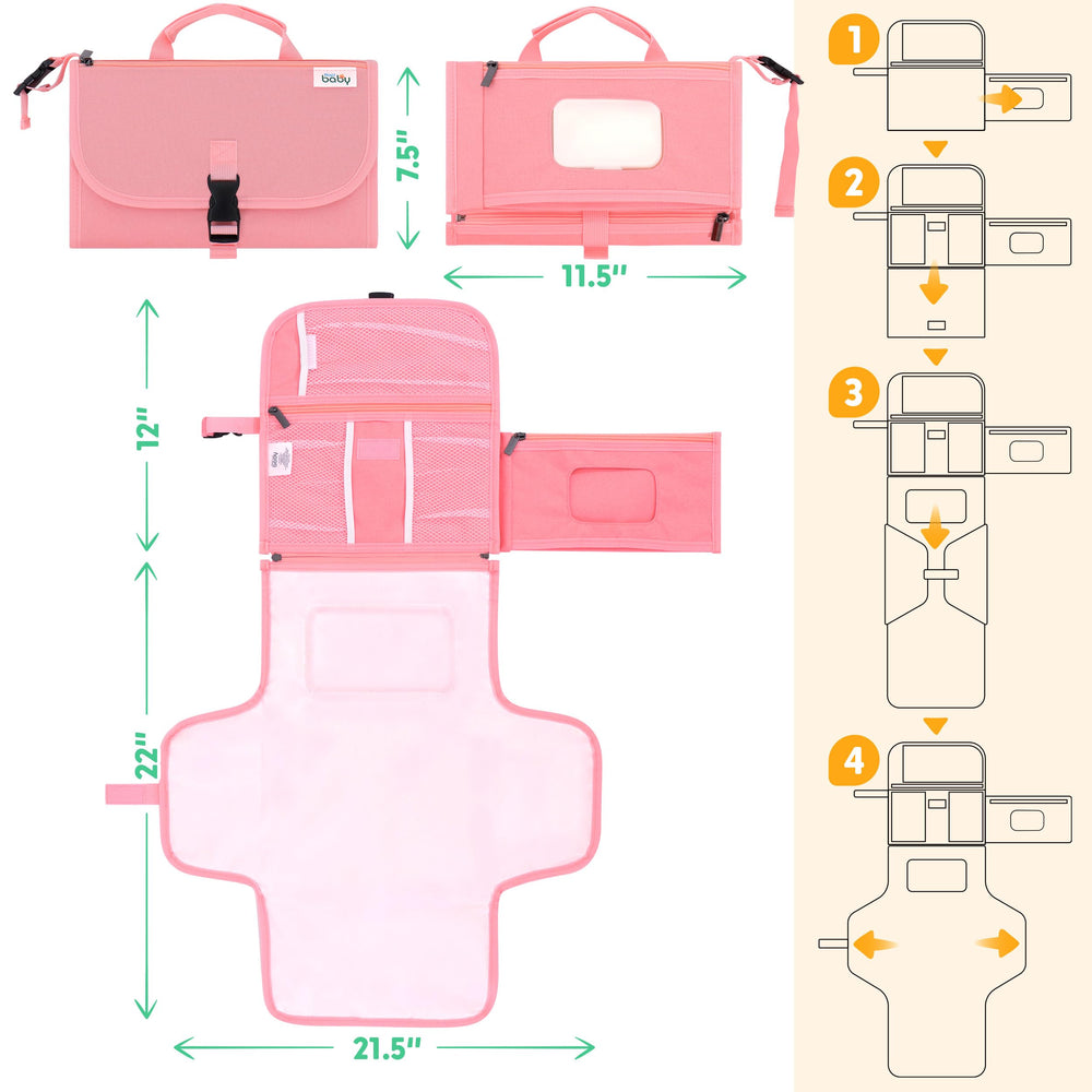 Kopi Baby stroller attachment with Velcro straps keeps pad secure during walks.