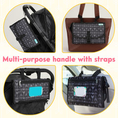 Kopi Baby travel bag with wipe pocket and front zipper for on-the-go essentials.