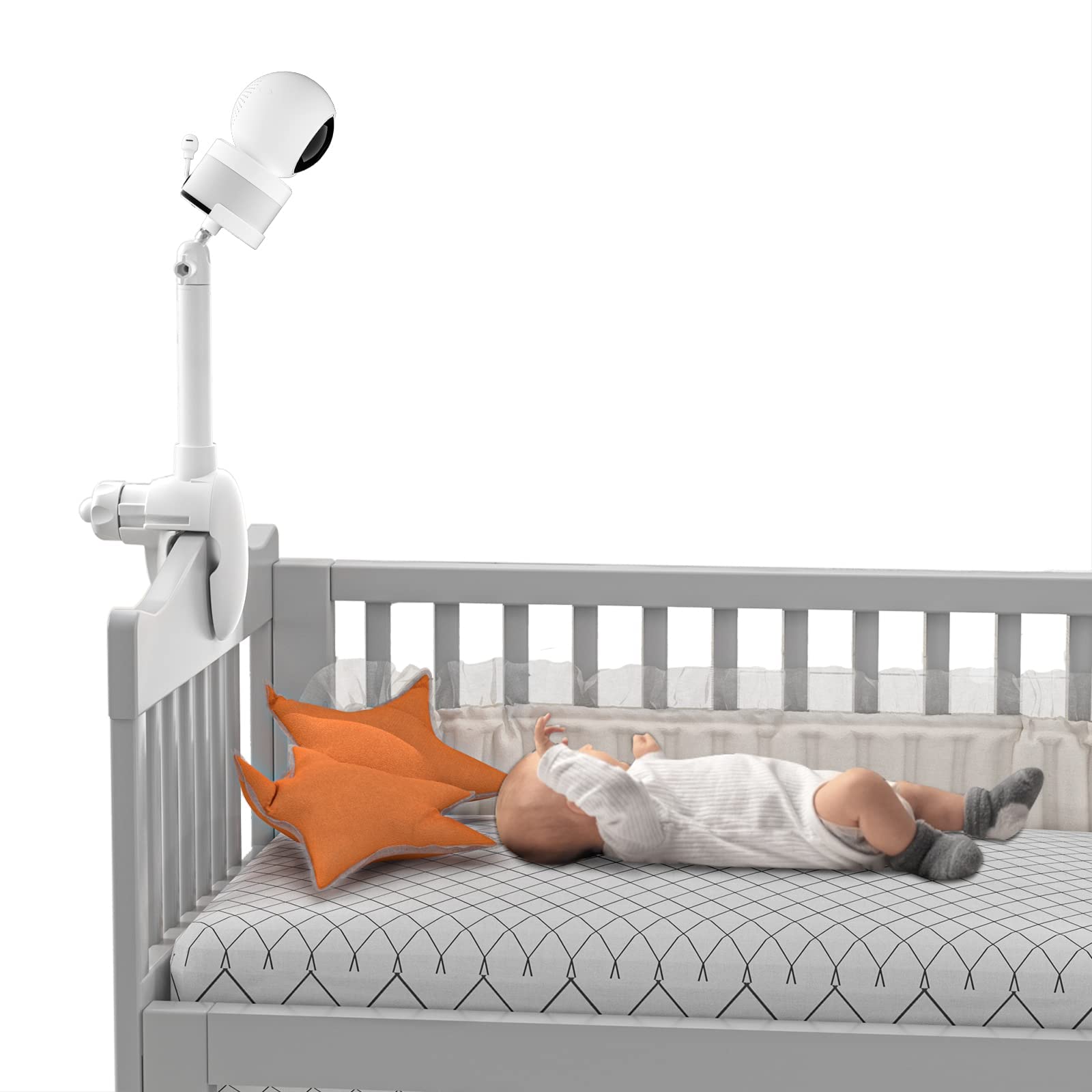 Koroao baby monitor clip mount gooseneck demonstrates flexible viewing angles