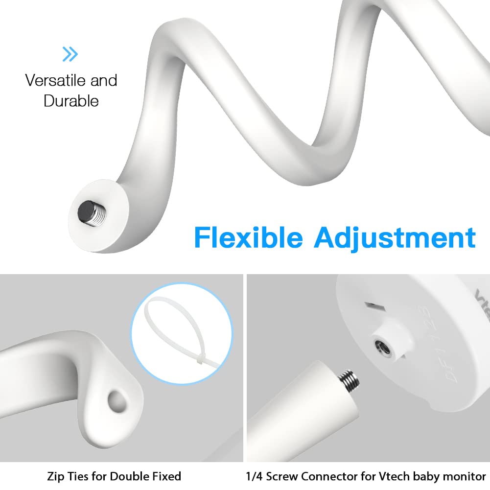 Koroao Baby Monitor Mount demonstrates angle adjustment for tricky bed angles and better visibility
