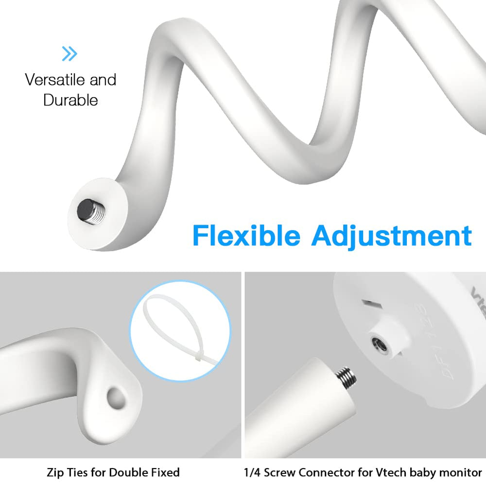 Koroao Baby Monitor Mount demonstrates angle adjustment for tricky bed angles and better visibility