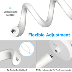 Koroao Baby Monitor Mount demonstrates angle adjustment for tricky bed angles and better visibility