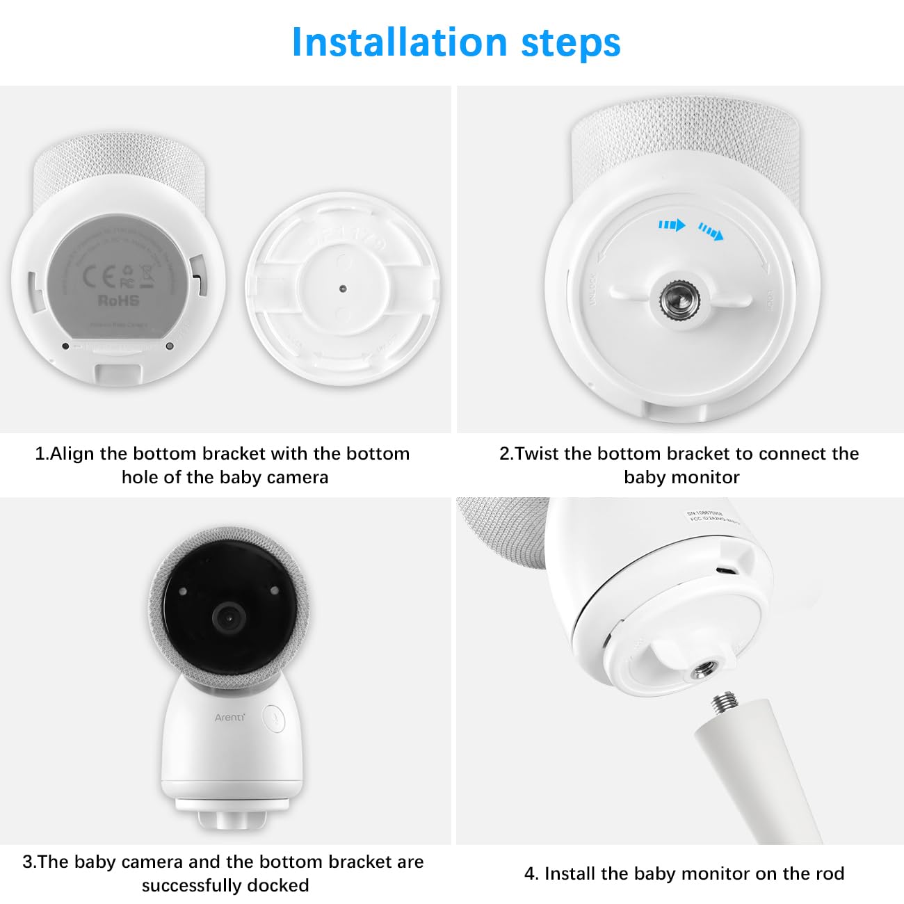 Koroao Flexible Twist Mount shows reinforced ABS and silicone for durable, stable hold.