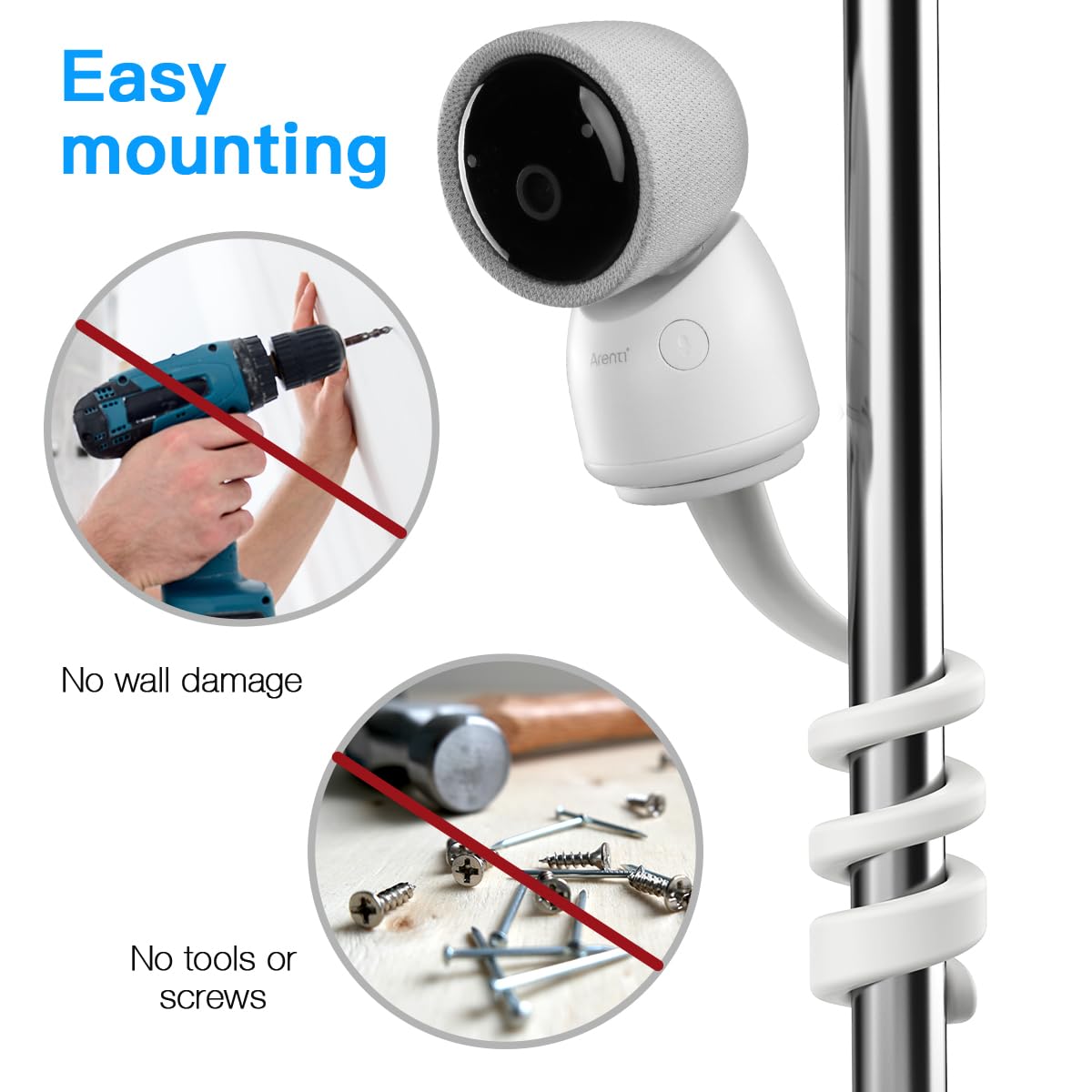 Koroao Flexible Twist Mount no-tools design enables damage-free crib mounting.