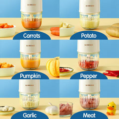 KOROBIE Baby Food Maker Mini White blades ensure fast, consistent textures for baby meals.