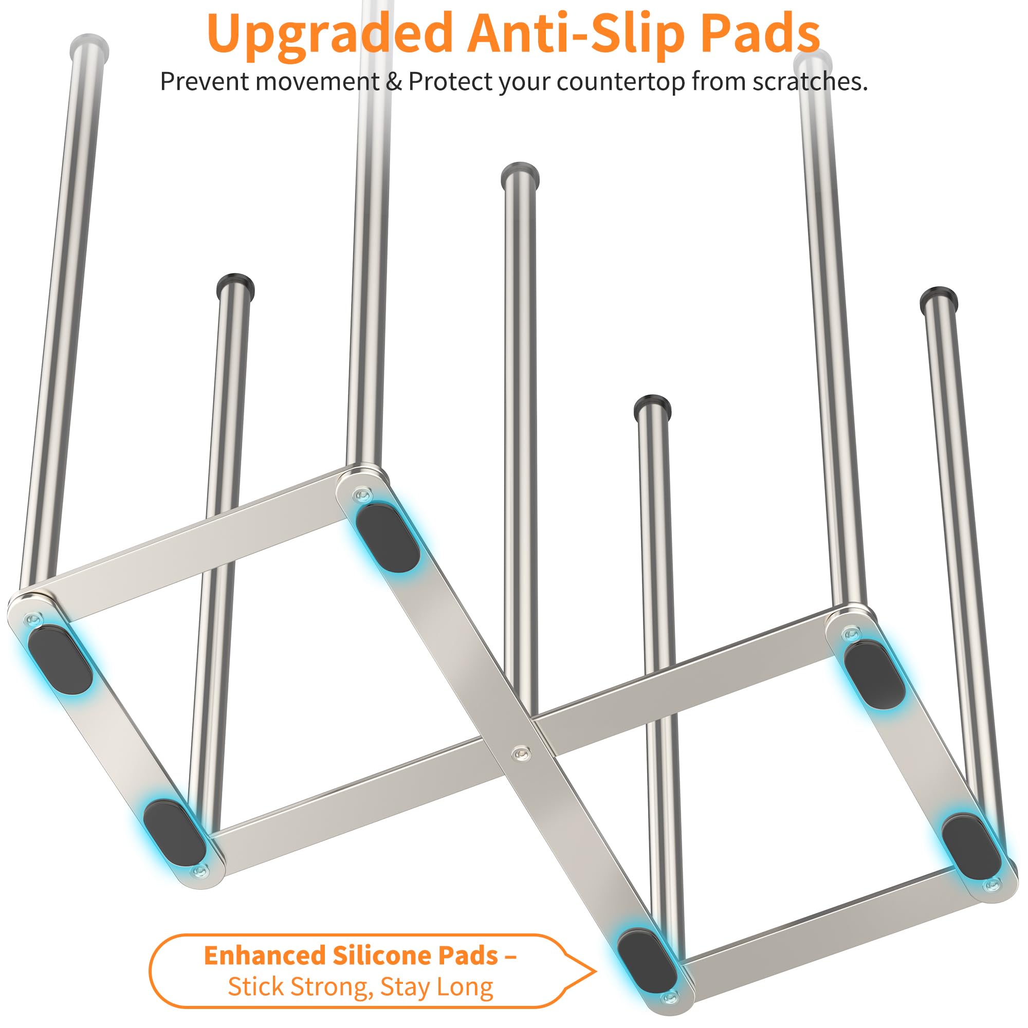 KORRTFID Foldable Rack has anti-slip pads for stable placement.