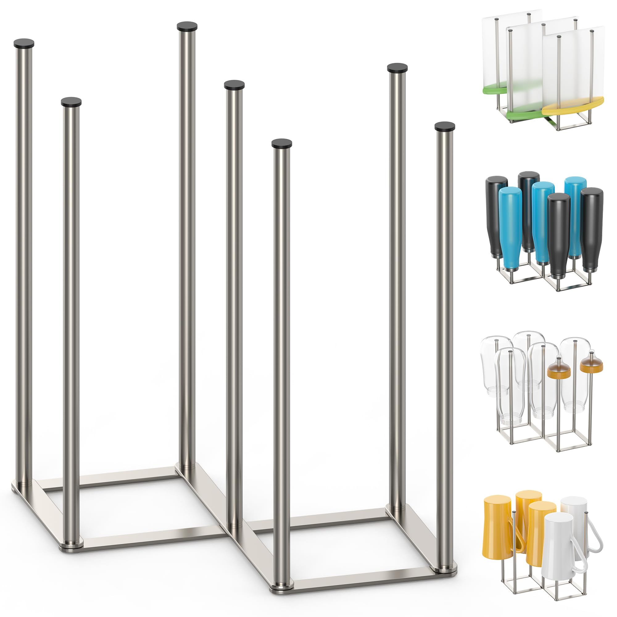 KORRTFID Foldable Bottle Drying Rack fully unfolded shows space-saving design for small kitchens.