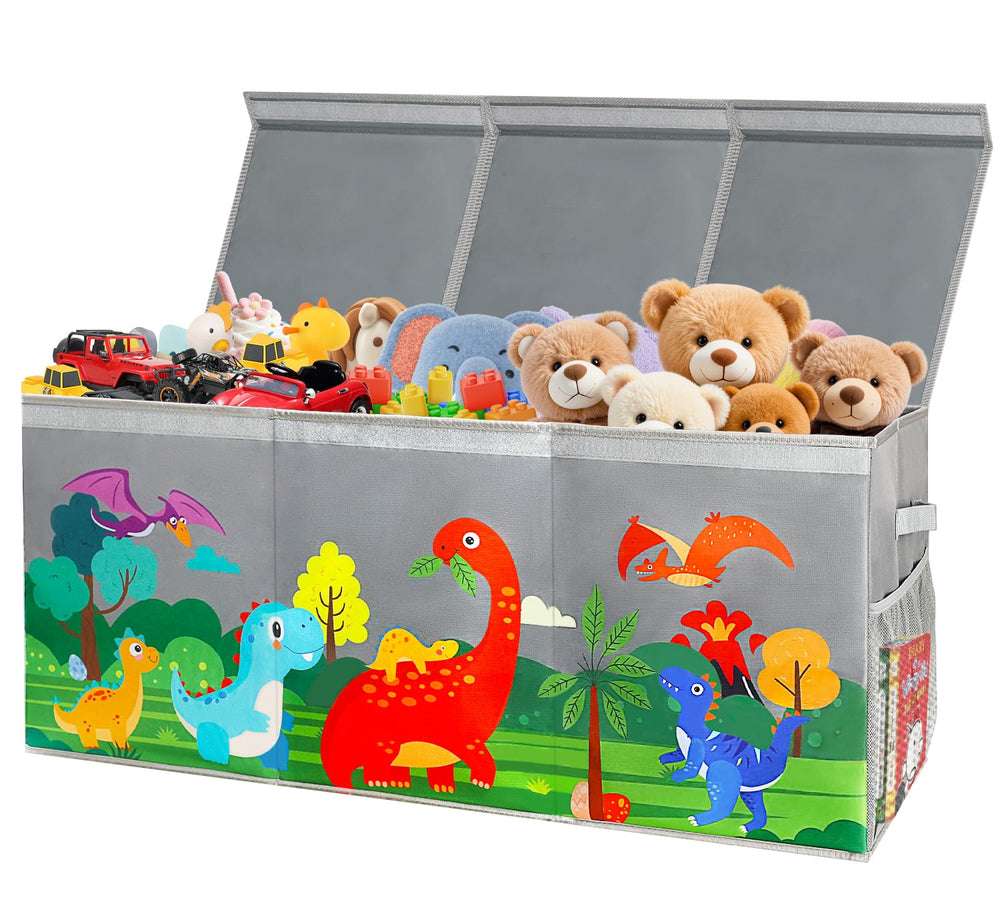 KORVAX gray toy storage blends with modern home decor and spaces.
