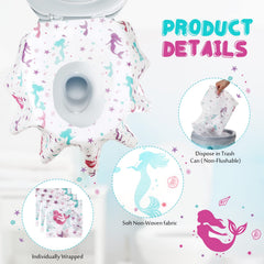 Kosiz Mermaid toilet seat cover large 65x62 cm coverage reduces mess.